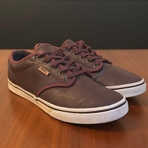 Vans, Atwood sneakers, maroon leather, women’s 6.5